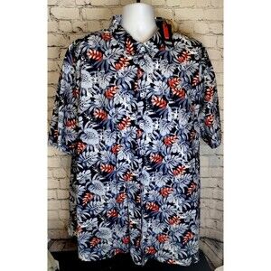 NWT D555 Mens Short Sleeve Cotton Hawaiian Print Shirt King Big Plus Size 4X